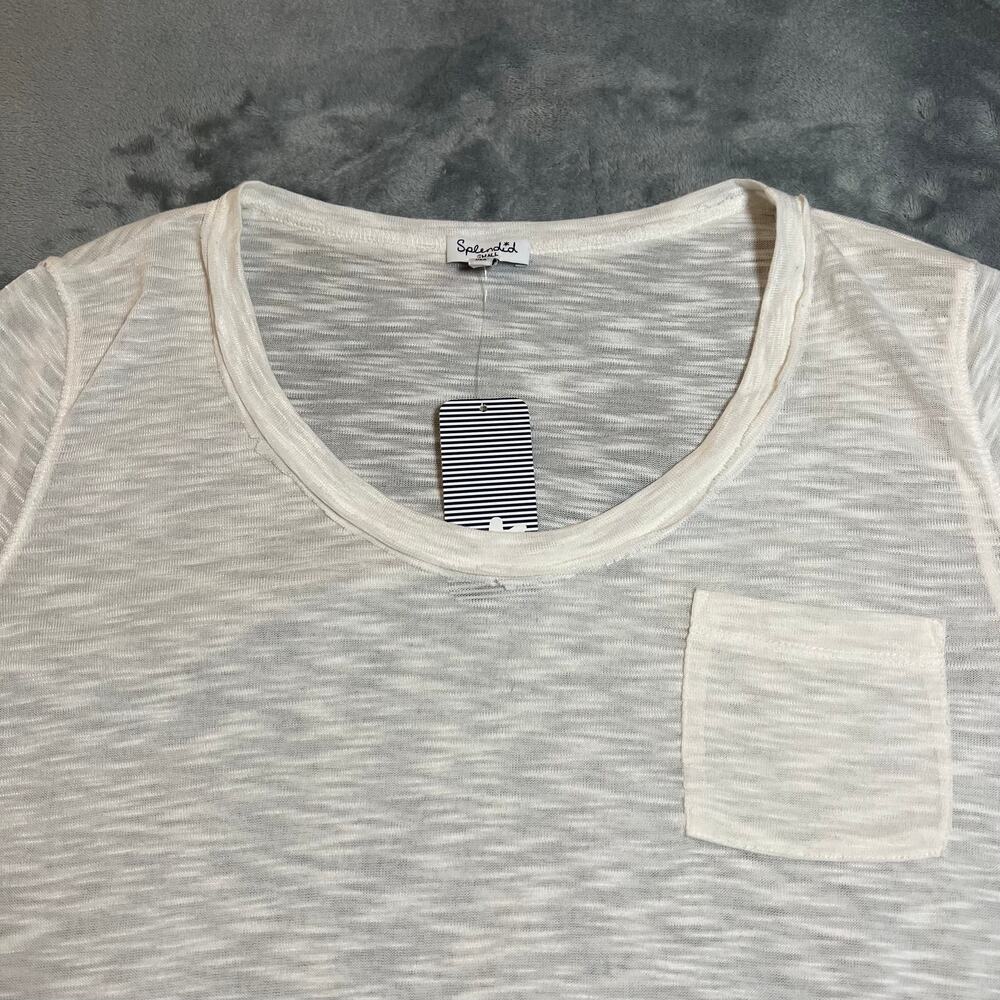 NEW Splendid Scoop Neck Slub Knit T-Shirt Size S Casual Lightweight Coastal - Picture 3 of 7